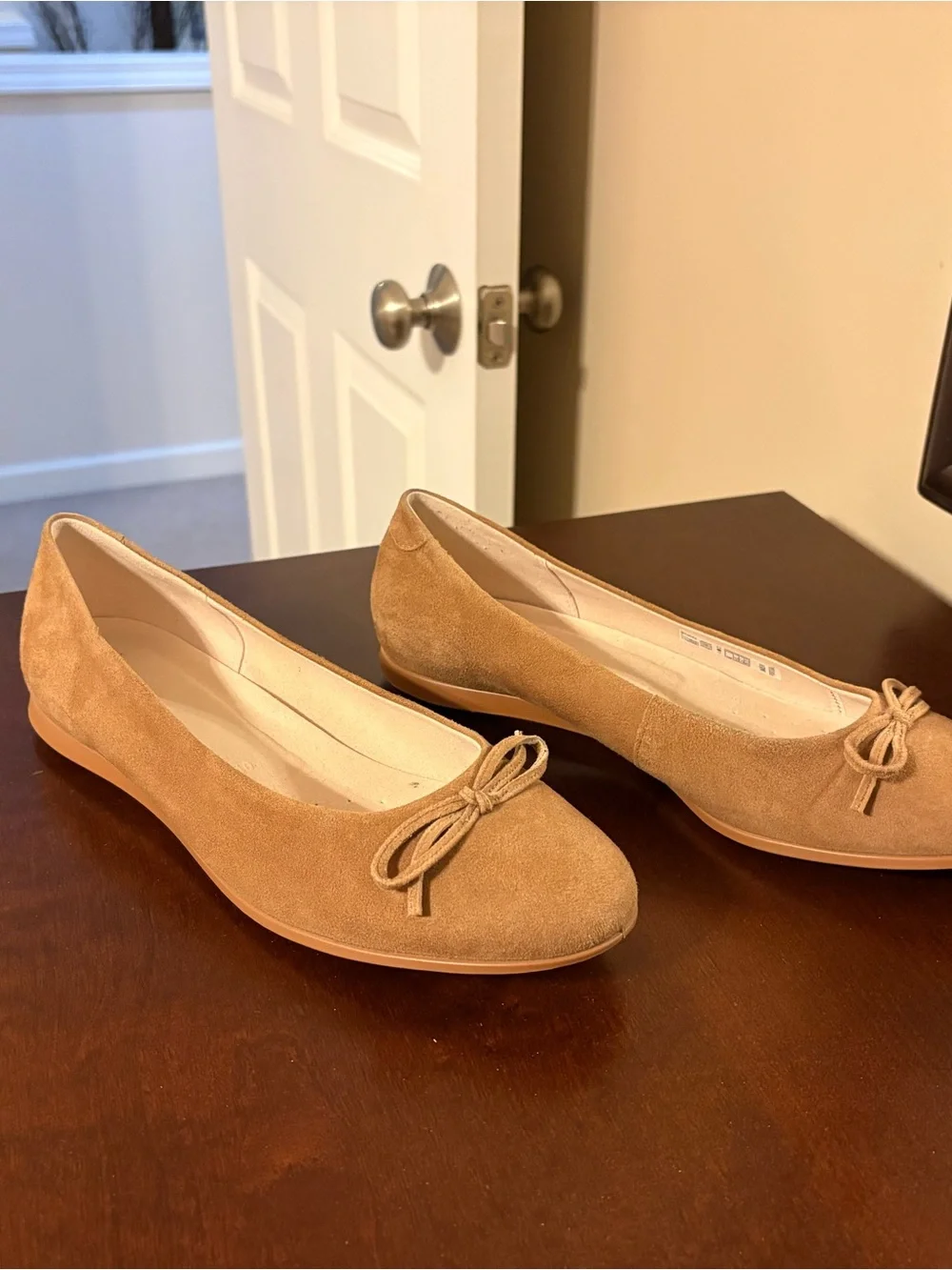Ecco Women's Suede Ballet Flats in tan